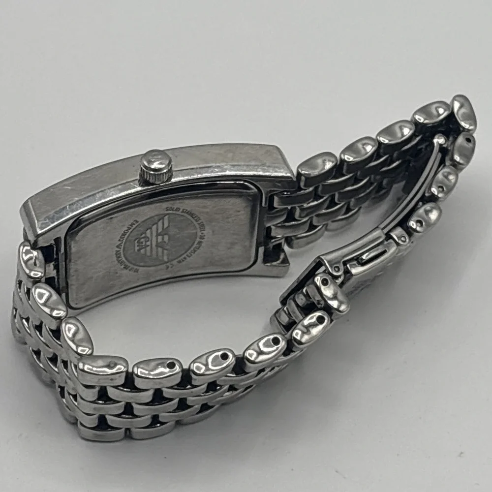 EMPORIO ARMANI‎ WATCH AR0106 SUB SECOND DIAL QUARTZ STAINLESS STEEL *UNTESTED